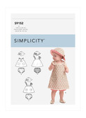 Simplicity S9152 | Babies' Dress, Panties & Hat | Front of Envelope