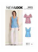 New Look N6673 | Misses' Tops with Lined Bodices Are Short Sleeved or Sleeveless | Front of Envelope