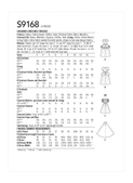 Simplicity S9168 | Children's & Girls' Princess Costumes | Back of Envelope