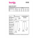 Burda Style BUR6103 | Women's Trousers & Pants | Back of Envelope