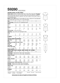 Simplicity S9280 | Children's Dresses, Top & Leggings | Back of Envelope