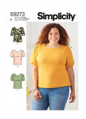 Simplicity S9273 | Misses' Knit Tops with Scoop Neck & Sleeve Variations | Front of Envelope