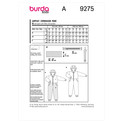 Burda Style BUR9275 | Children's Hooded Jumpsuit and Onesie | Back of Envelope