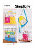 Simplicity S9513 | Backpacks, Reading Pillow, Bed Organizer | Front of Envelope