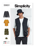 Simplicity S9651 | Men's Knit Top, Vest and Hat | Front of Envelope