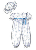 Butterick B4110 | Infants' Puff Sleeve Dresses, Panties, Jumpsuit and Hat