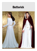 Butterick B4377 (Digital) | Floor-Length Cape and Princess Seam Dress | Front of Envelope