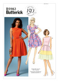 Butterick B5982 (Digital) | Misses'/Misses' Petite Gathered Dresses and Belt | Front of Envelope