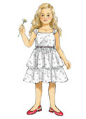 Butterick B6046 (Digital) | Children's/Girls' Ruffled Shrug and Raised-Waist Dresses