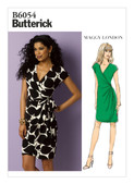Butterick B6054 | Misses' Pleated Wrap Dress | Front of Envelope