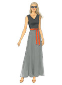 Butterick B6206 (Digital) | Misses'/Misses' Petite Pullover Maxi Dresses and Belt