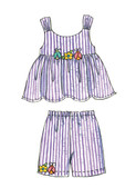 McCall's M6017 (Digital) | Toddlers'/Children's Gathered Tops, Dresses, Shorts and Pants