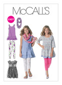McCall's M6275 (Digital) | Girls'/Girls' Plus Dresses, Scarf and Leggings | Front of Envelope