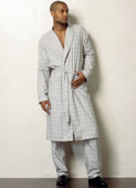 Vogue Patterns V8964 | Men's Shawl Collar Robe, Button-Down Top, Shorts and Pants