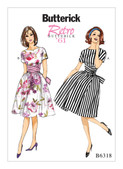 Butterick B6318 (Digital) | Misses' Tie-Waist Dress | Front of Envelope