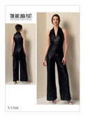 Vogue Patterns V1506 | Misses' Sleeveless Wide-Leg Jumpsuit | Front of Envelope