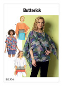 Butterick B6356 (Digital) | Misses' Fringe-Trim, Overlay or Notch-Neck Tunics | Front of Envelope