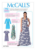 McCall's M7406 (Digital) | Misses' Wrap Dresses and Belt | Front of Envelope