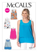 McCall's M7411 (Digital) | Misses' Scoopneck Tank Tops with Overlay Options | Front of Envelope