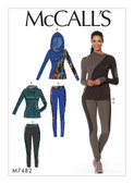 McCall's M7482 (Digital) | Misses' Asymmetrical-Zip Jacket and Seamed Leggings | Front of Envelope