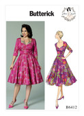 B6412 (PDF) | Misses' Sweetheart-Neckline, Full-Skirted