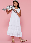 McCall's M7558 (Digital) | Children's/Girls' Sleeveless and Ruffle Sleeve Empire-Waist Dresses