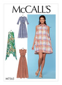 McCall's M7565 (Digital) | Misses' Shirtdresses with Sleeve Options, and Belt | Front of Envelope