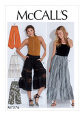 McCall's M7576 (Digital) | Misses' Elastic-Waist Loose Pants | Front of Envelope