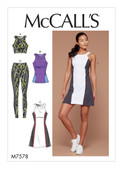 McCall's M7578 (Digital) | Misses'/Women's Paneled Bra, Top, Dress, and Leggings | Front of Envelope