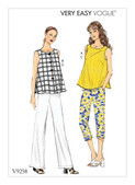 Vogue Patterns V9258 | Misses' Sleeveless Tops with Pull-On Pants | Front of Envelope