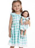 McCall's M7588 (Digital) | Children's/Girls' Peter Pan Collar Button-Front Top and Dress, Shorts, and Doll Dress