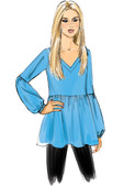 Butterick B6486 | Misses' Loose-Fitting, Gathered Waist Pullover Tops with Bell Sleeves