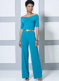 Butterick B6495 | Misses' Knit Off-the-Shoulder Top, Dress and Jumpsuit, Jacket, and Pull-On Pants