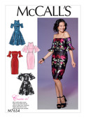 McCall's M7654 (Digital) | Misses'/Miss Petite Dresses with Mix-and-Match Shoulder, Sleeve, and Skirt Variations | Front of Envelope