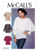 McCall's M7658 (Digital) | Misses' Tops with Overlay | Front of Envelope