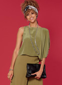 McCall's M7692 (Digital) | Misses' Draped Top and Flounced Pants