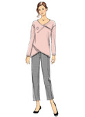 Butterick B6526 (Digital) | Misses' Crossover Knit Top and Side-Seam-Detail Pants