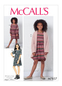 McCall's M7857 (Digital) | Girls' Sweater and Dresses | Front of Envelope