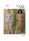 Vogue Patterns V1929 | Misses' Knit Top, Dress and Pants | Front of Envelope