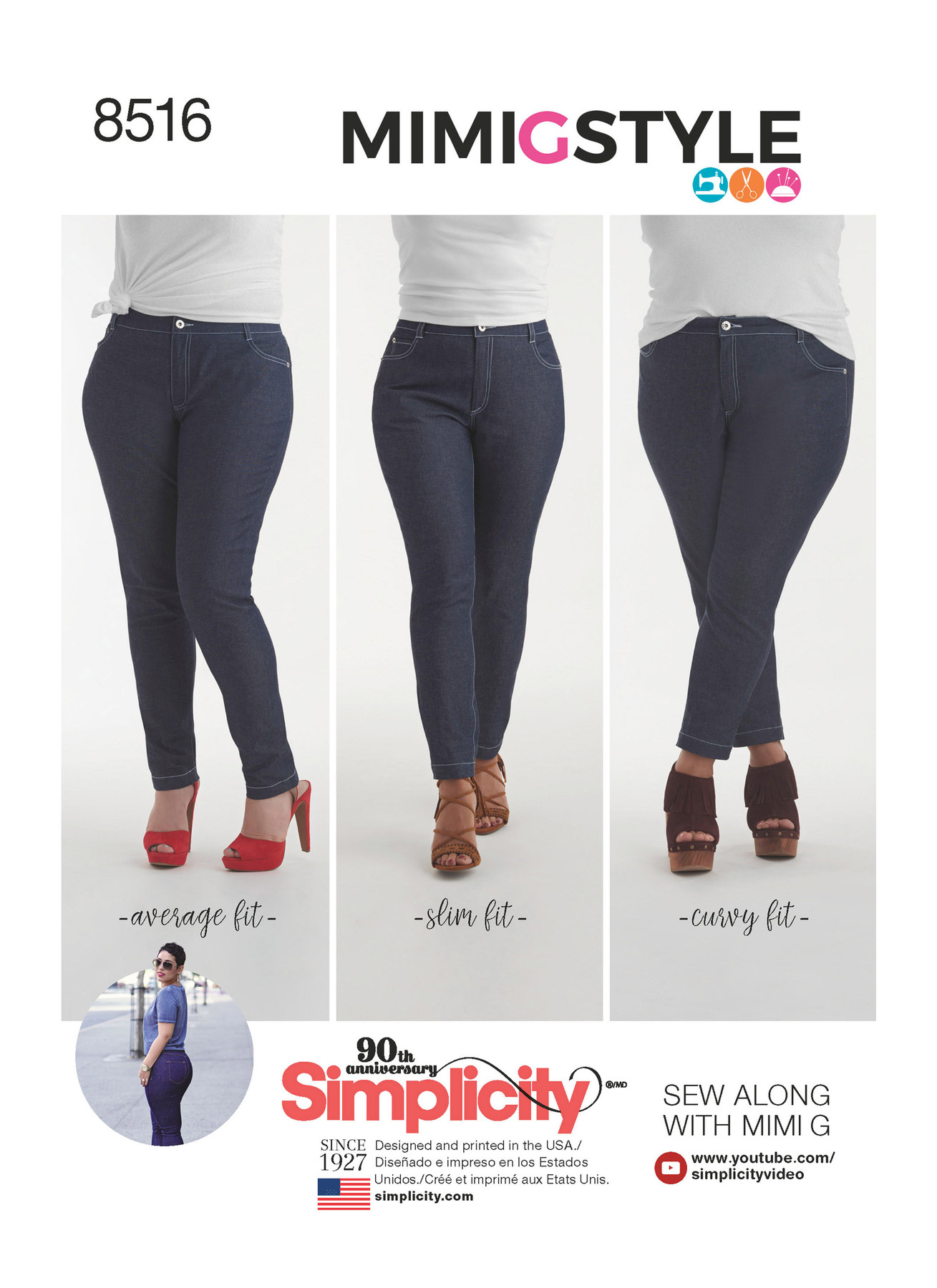 S8516 | Simplicity Sewing Pattern Misses' Mimi G Skinny Jeans | Simplicity