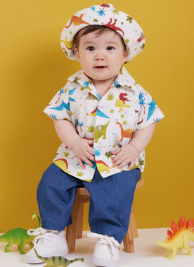 Butterick B6949 (PDF) | Babies' Shirts, T-Shirt, Pants and Hat