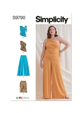 Simplicity S9790 (PDF) | Women's Knit Tops, Pants and Skirt | Front of Envelope