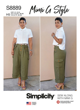 Simplicity S8889 (PDF) | Misses' Shirt and Wide Leg Pants by Mimi G Style | Front of Envelope