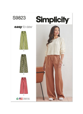 Simplicity S9823 | Misses' Pants | Front of Envelope
