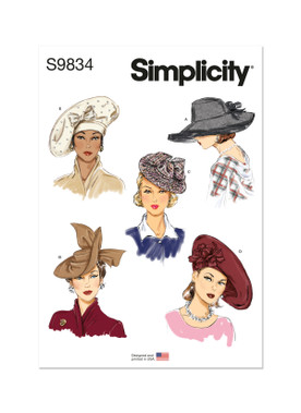 Simplicity S9834 | Misses' Hats in Five Styles | Front of Envelope