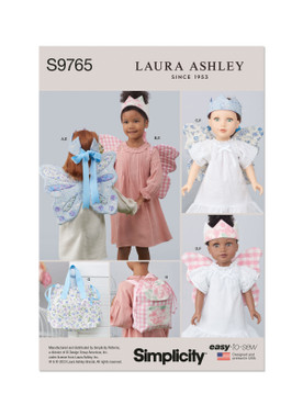 S9765 | Children's Wings in Sizes S-M-L, Crown, Tote, Backpack and Wings and Crown for Doll or Plush Animals by Laura Ashley | Front of Envelope