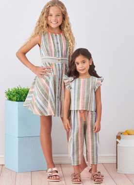 S9761 | Children's and Girls' Dress, Top and Pants