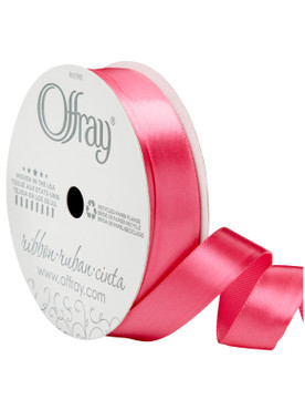 Offray Single Face Satin Ribbon Shocking Pink, 5/8" x 21ft