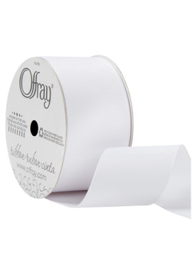 Offray Grosgrain Ribbon White, 1-1/2" x 21ft