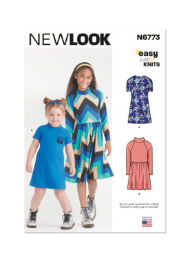 New Look N6773 | Children's and Girls' Knit Dresses  | Front of Envelope